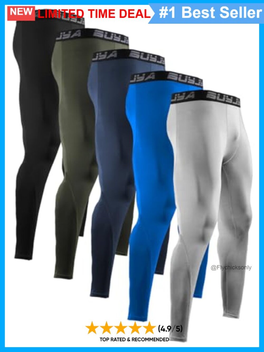 Men's Compression Pants Base Layer Tights Leggings Moisture Wicking Workout